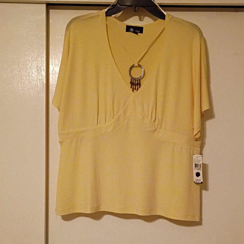 AB Studio Light Yellow Women's Blouse